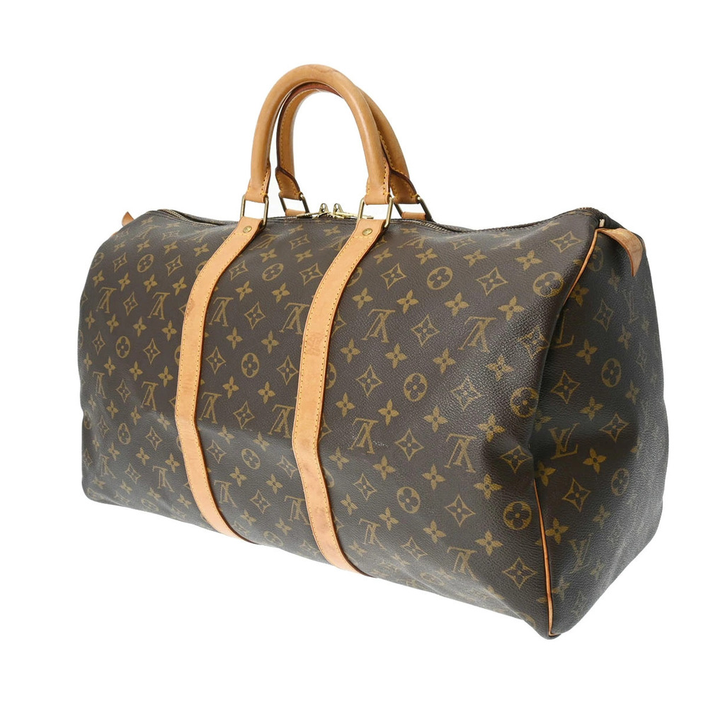 Louis Vuitton Canvas Brown Monogram Keepall Boston Bag Brown